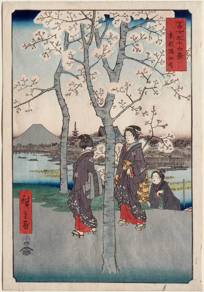 Cherry-Blossom-Utagawa-Hiroshige-36-Views-of-Mount_Fuji-Series-7